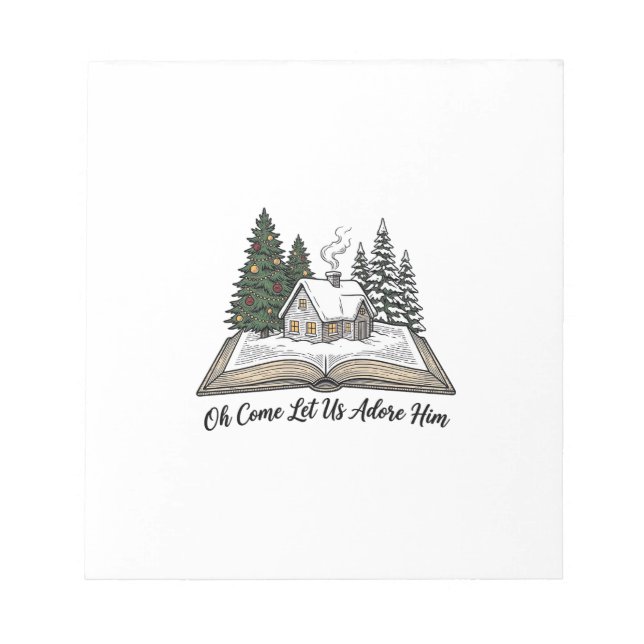 Oh Come Let Us Adore Him Christmas Book Design_1 Notepad (Front)