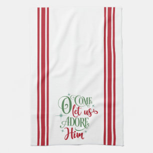 Oh Come Let Us Adore Him Kitchen Towel