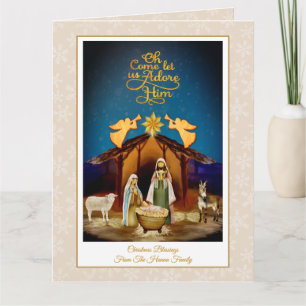 "Oh Come Let Us Adore Him" Nativity Christmas Card