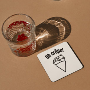 Oh crêpe! Funny Cute Minimalistic Food Coaster
