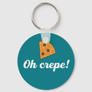 Oh Crepe Funny French Food Puns Keychain