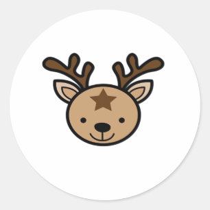 Oh Cute Deer Minimal Design  Classic Round Sticker
