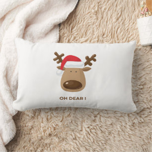 Oh Dear Funny Reindeer Christmas for mom Lumbar Pillow