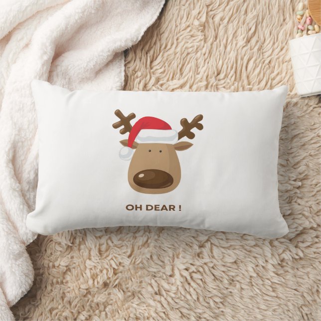 Oh Dear Funny Reindeer Christmas for mom Lumbar Pillow (Blanket)