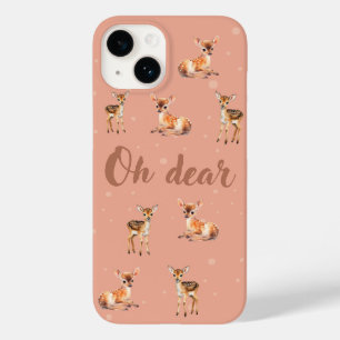 Oh Dear iPhone Case in Peach and Brown