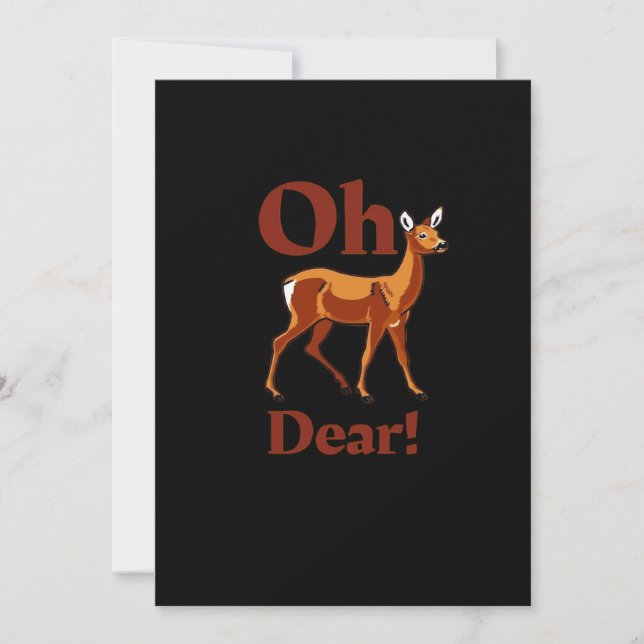 Oh Dear Trendy Clean Design Holiday Card (Front)