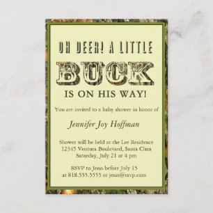 Oh Deer, A Little Buck Is On His Way! Camo Invite
