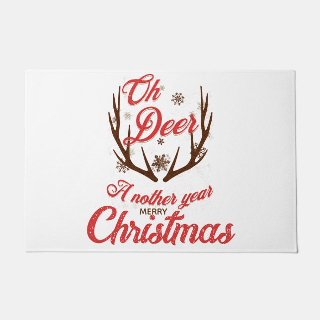 Oh Deer a Nother Year Christmas  Doormat (Front)