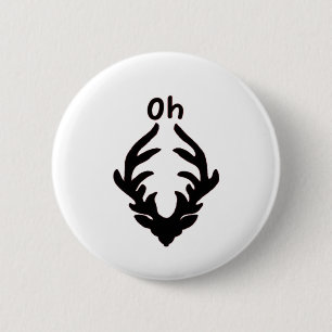 Oh Deer Artistic Clean Style 2 Inch Round Button