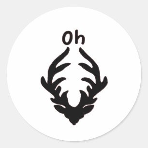 Oh Deer Artistic Clean Style  Classic Round Sticker