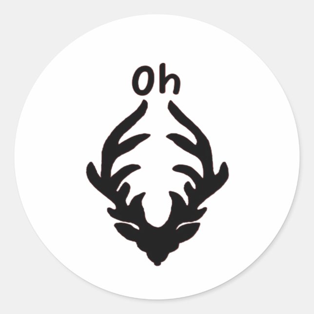 Oh Deer Artistic Clean Style  Classic Round Sticker (Front)