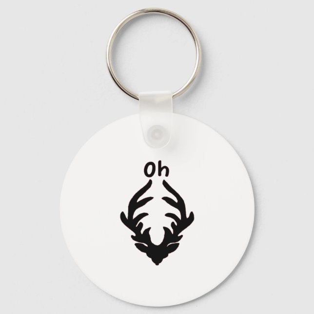 Oh Deer Artistic Clean Style Keychain (Front)