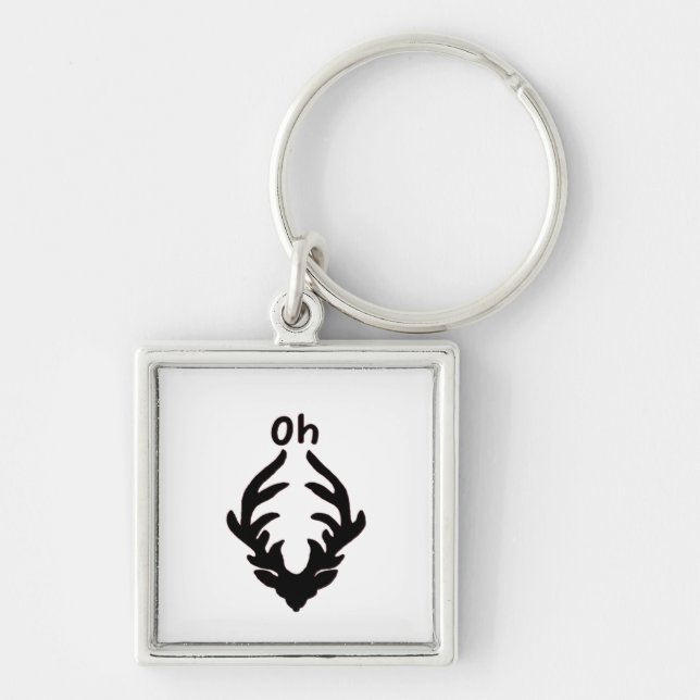 Oh Deer Artistic Clean Style  Keychain (Front)