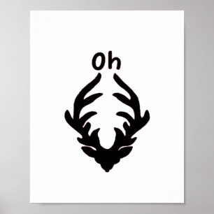 Oh Deer Artistic Clean Style Poster