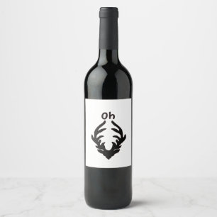 Oh Deer Artistic Clean Style  Wine Label