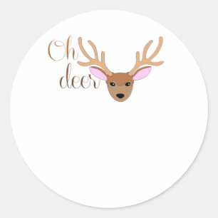 Oh Deer Artistic Style  Classic Round Sticker