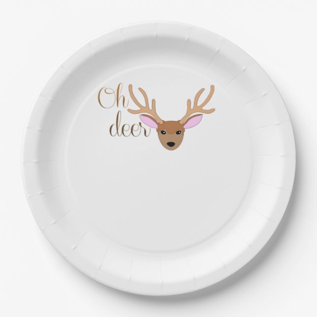 Oh Deer Artistic Style  Paper Plate (Front)
