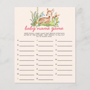 Oh Deer Baby Name Shower Game