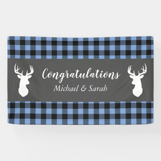 Oh Deer Baby SHower Blue Boy Banner (Horizontal)