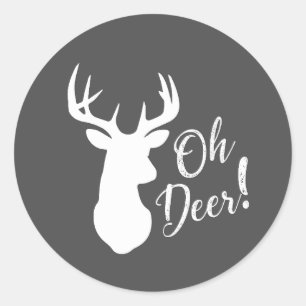 Oh Deer Baby Shower Country Lodge Classic Round Sticker