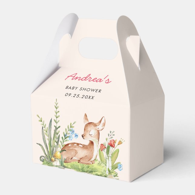 Oh Deer Baby Shower Favor Box (Front Side)