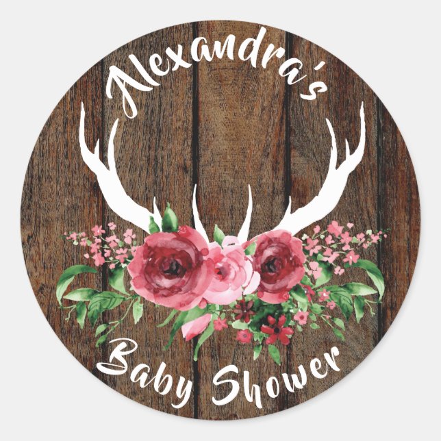 Oh Deer Baby Shower Favour Sticker (Front)