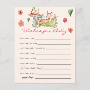 Oh Deer Baby Shower Game Wishes for Baby Card