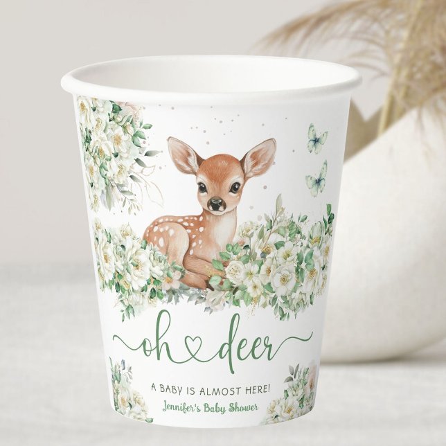 Oh Deer Baby Shower Gender Nautral Paper Cups (Creator Uploaded)