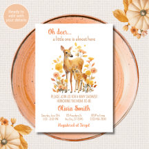 Oh Deer Baby Shower Invitation Fall Theme