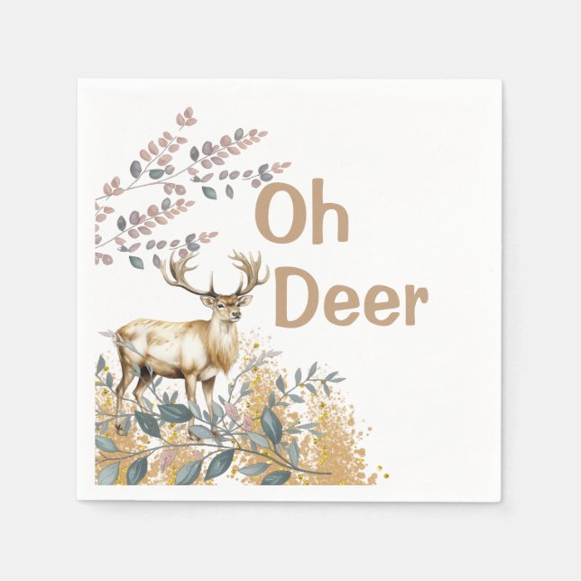 Oh Deer Baby Shower Napkin (Front)