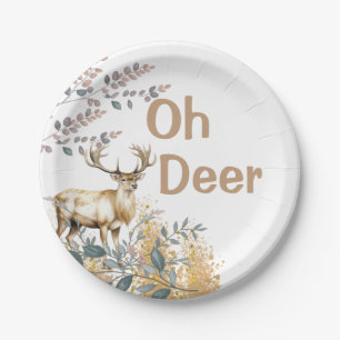 Oh Deer Baby Shower Paper Plate