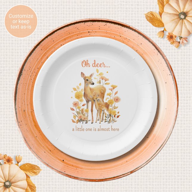 Oh Deer Baby Shower Paper Plates Fall Theme (Creator Uploaded)
