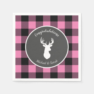 Oh Deer Baby Shower Pink Napkin