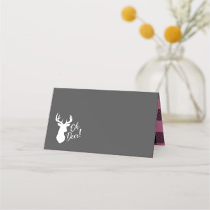 Oh Deer Baby Shower Pink Place Card