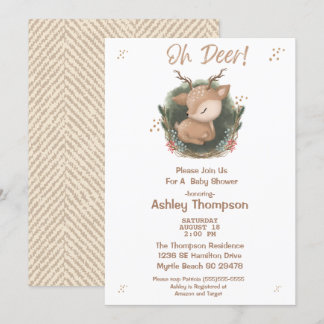  Oh Deer Boys    Baby Shower Invitation