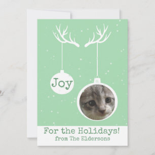 Oh Deer, c'est Noël [vert] - Carte photo plat