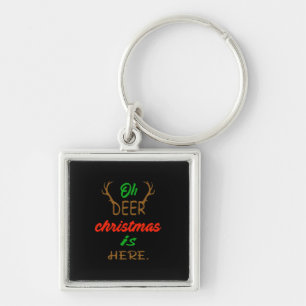 Oh Deer Christmas Celebration Holiday Design Keychain