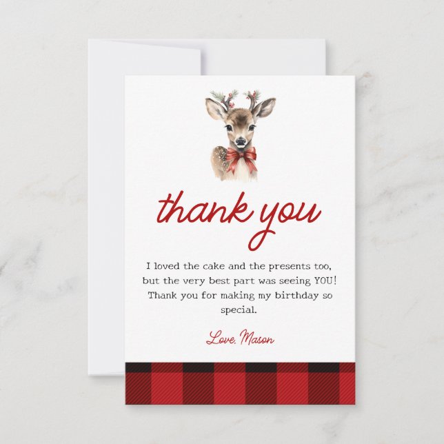 Oh Deer Christmas Deer Anniversaire Carte de remer (Devant)