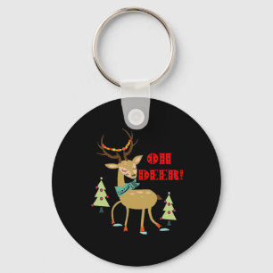 Oh Deer! Christmas Deer With Trees Gift Keychain