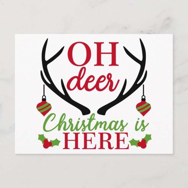 Oh Deer Christmas Holiday Postcard (Front)