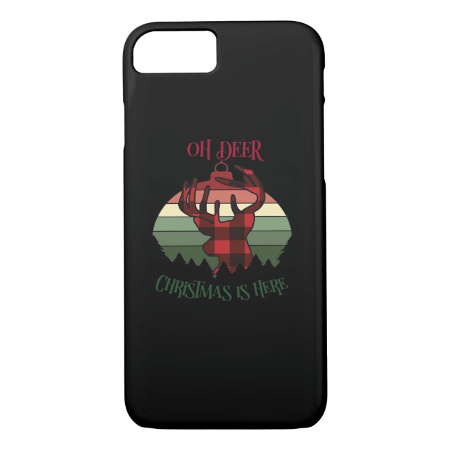 Oh Deer Christmas Is Here Joyful Aesthetic  Case-Mate iPhone Case (Back)