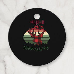 Oh Deer Christmas Is Here Joyful Aesthetic Favour Tags