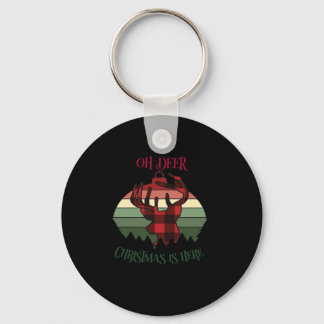 Oh Deer Christmas Is Here Joyful Aesthetic Keychain