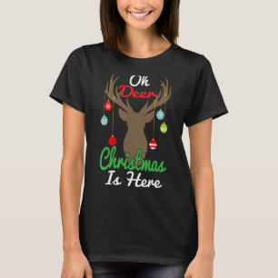 Oh Deer Christmas Is Here Reindeer  Xmas Pajama  4 T-Shirt