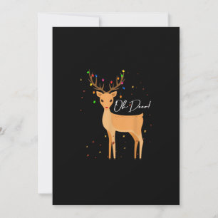Oh Deer Christmas Light Pajama CuFlat Holiday Card