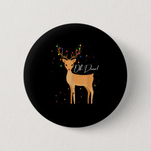 Oh Deer Christmas Light Pajama Cute Reindeer Holid 2 Inch Round Button