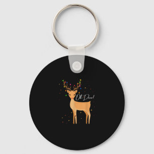 Oh Deer Christmas Light Pajama Cute ReindeKeychain Keychain