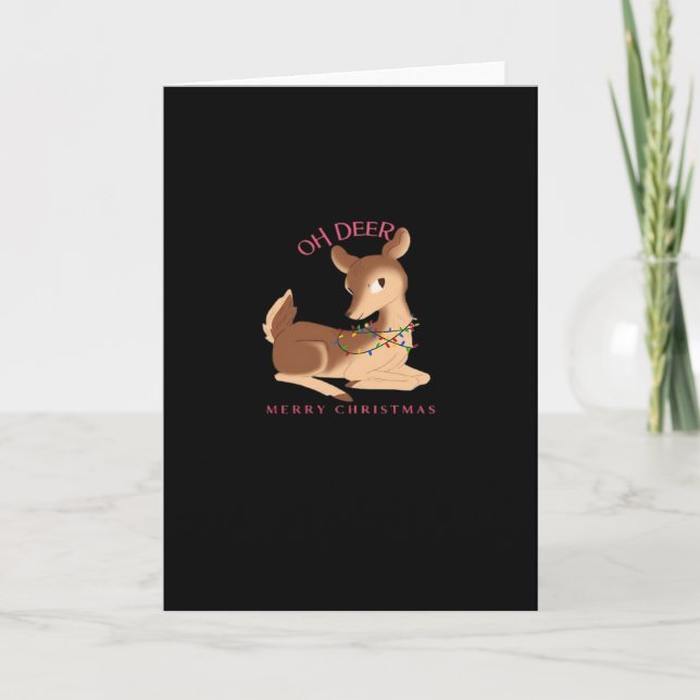 Oh Deer Christmas Modern Design Card (Front)
