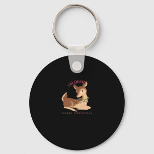 Oh Deer Christmas Modern Design Keychain