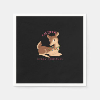 Oh Deer Christmas Modern Design  Napkin